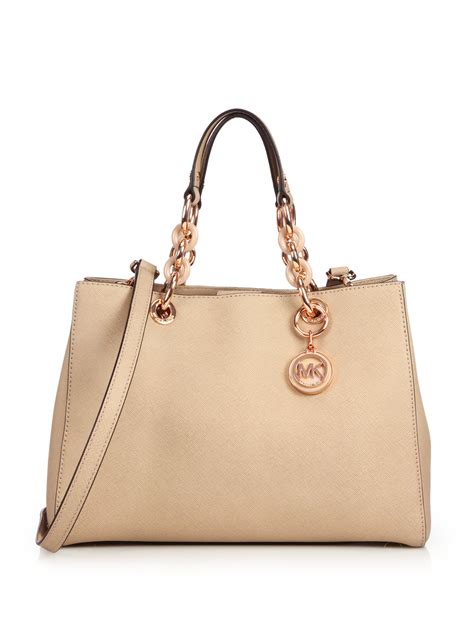 michael kors cynthia medium saffiano leather satchel blush|Cynthia Medium Saffiano Leather Satchel .